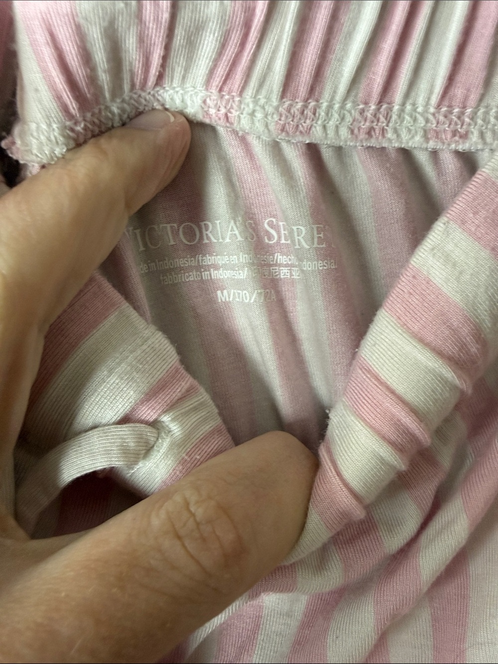 Victoria's Secret Pink and White Striped Pajama Set - Picture 3 of 11